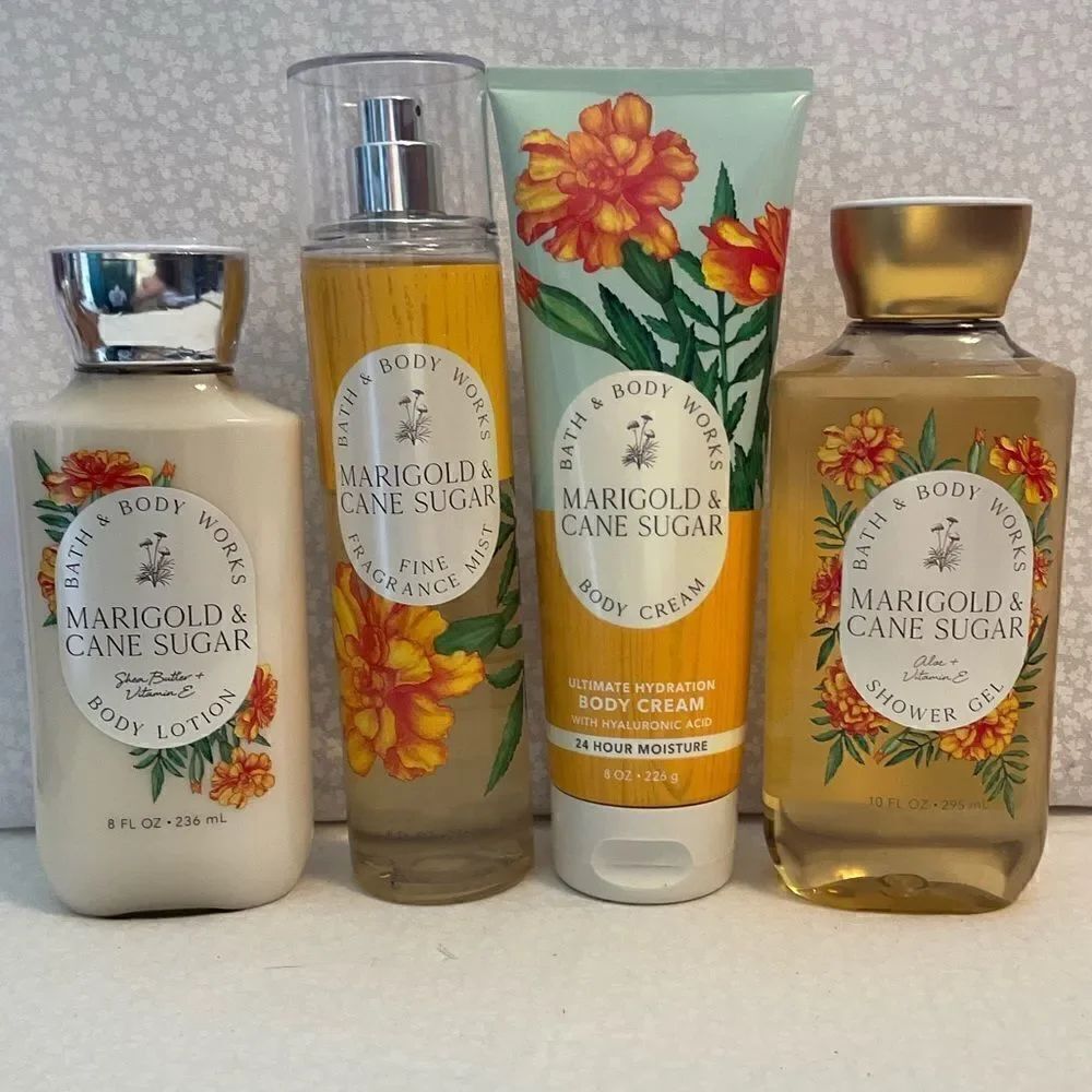 Bath and Body Works MARIGOLD & CANE SUGAR 4 PC Set